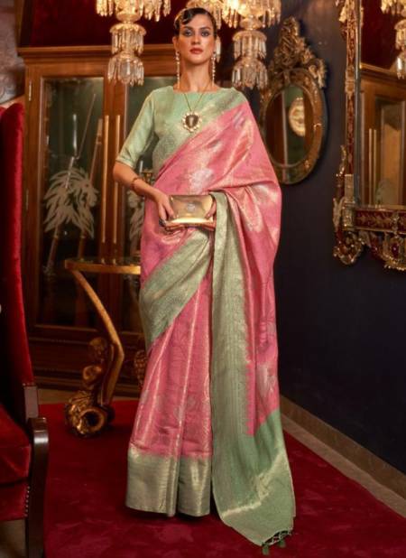 Pink RAJTEX KSHIMMER SILK Fancy Designer Heavy Festive Wear Saree Collection 226004